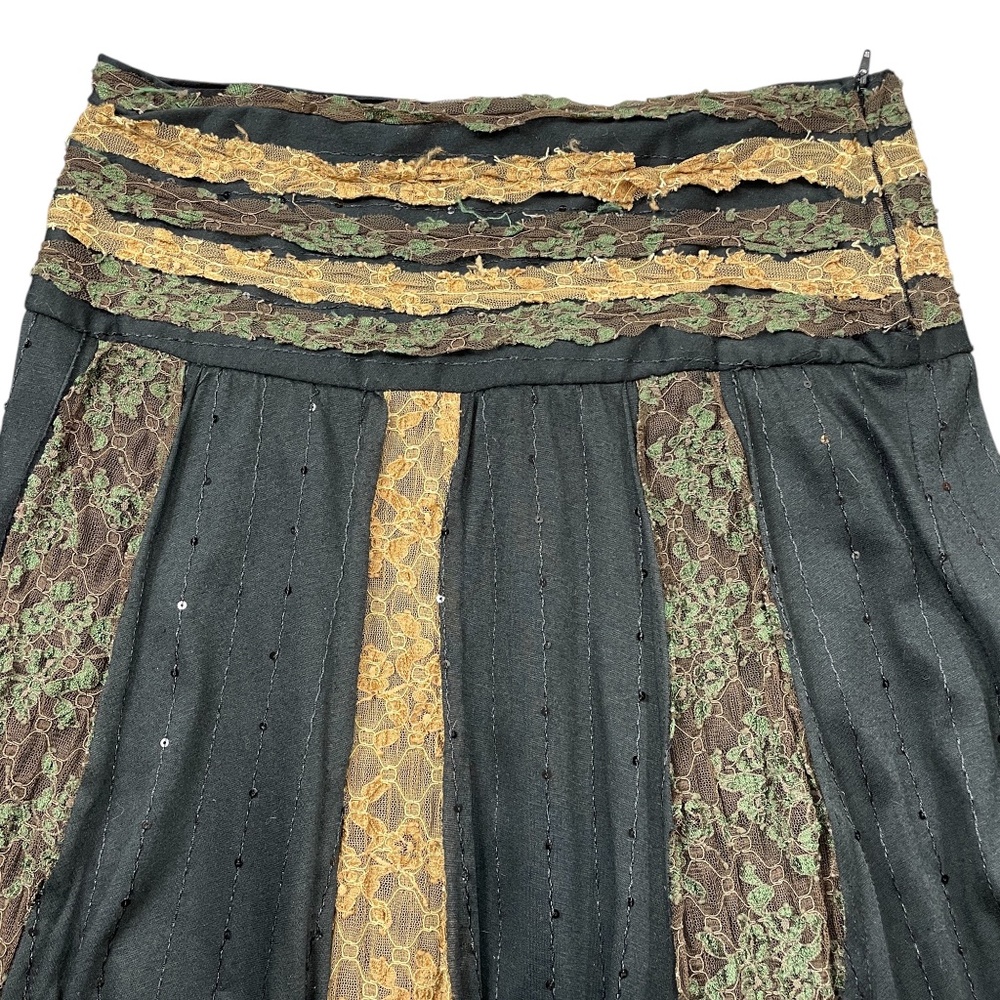 Voxx Skirt Medium Eclectic Gypsy Hippie Lined Side‎ Zip - Picture 2 of 4